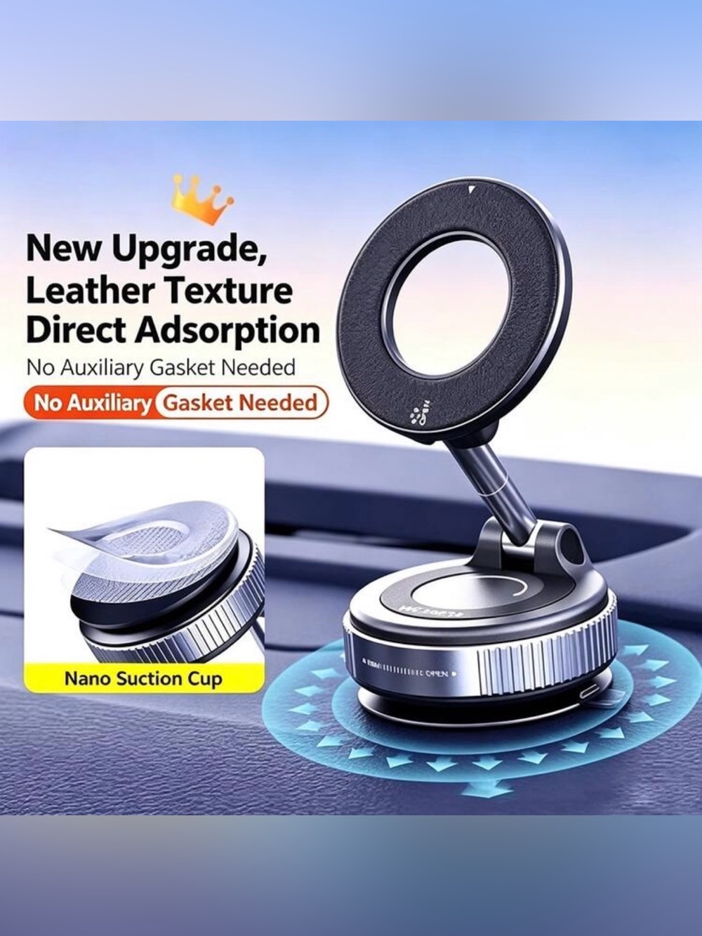 K007 Vacuum Suction Magnetic Bracket - Black